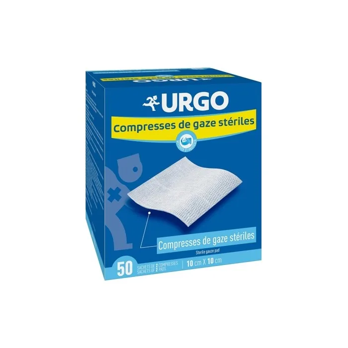 Urgo Sterile Gauze Compresses - Box of 50 Sachets of 2