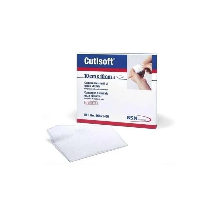 BSN Medical Cutisoft Sterile Hydrophilic Gauze Compress 10cm x 10cm - Pack of 6