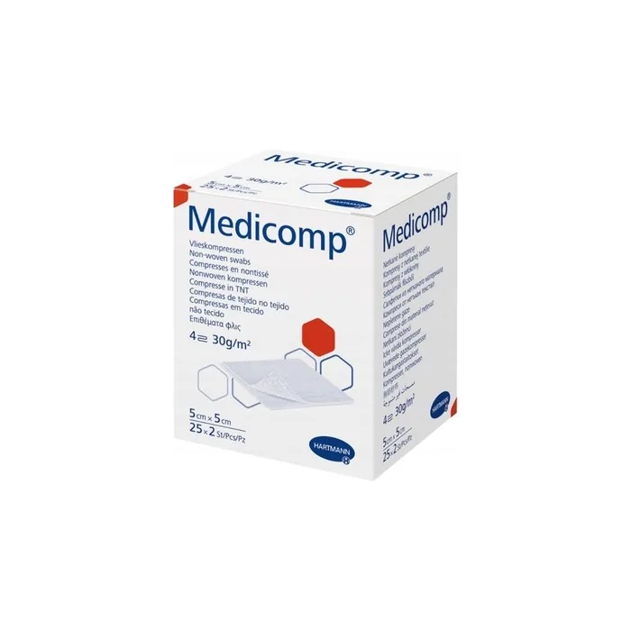 Medicomp Sterile Nonwoven Compresses 5 X 5 Cm 50 Pieces