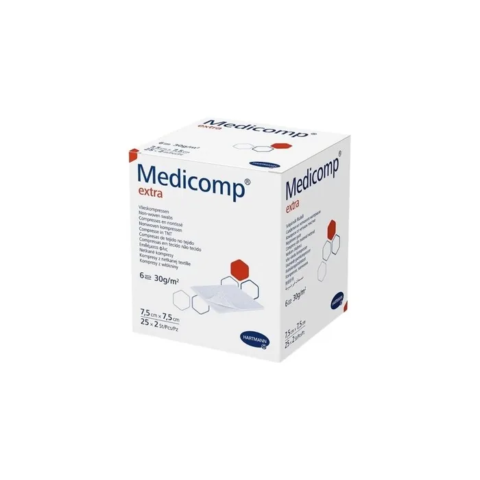 Hartmann Medicomp Extra Compresses 7.5 x 7.5 cm - Pack of 25
