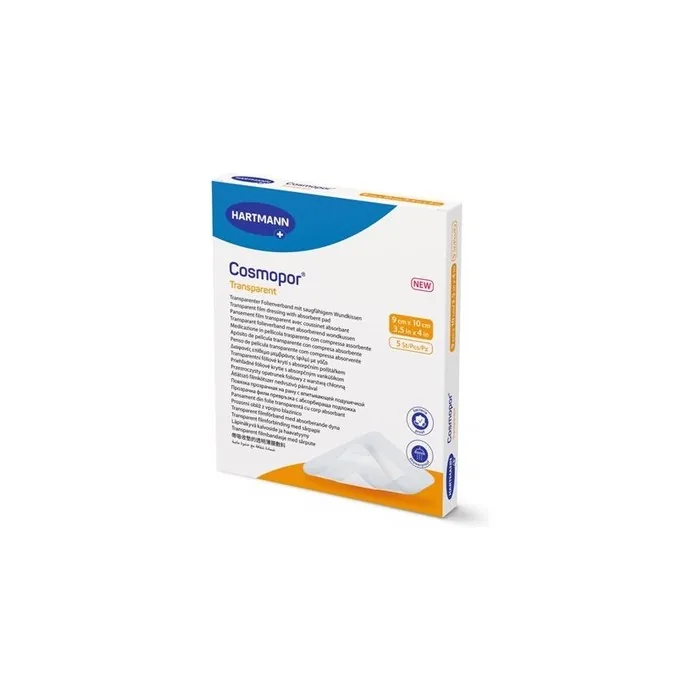 Hartmann Cosmopor Transparent Dressing With Gauze, 9cm X 10cm, Pack Of 5