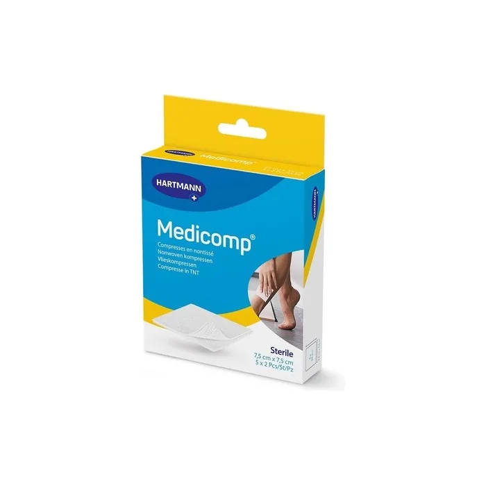Medicomp Sterile Nonwoven Compresses Absorbent Lint-Free 75x75cm