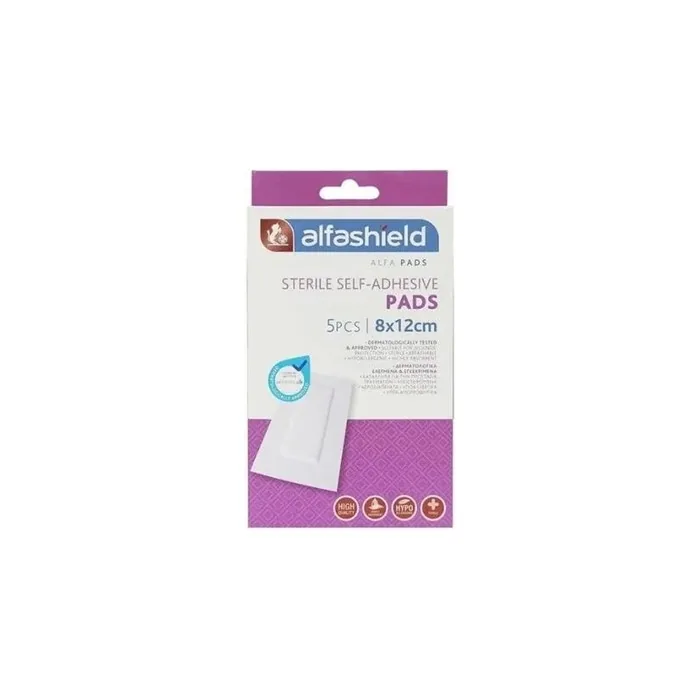 Alfa Gauze Alfashield Self-Adhesive Pads 8x12 Cm - Pack Of 5