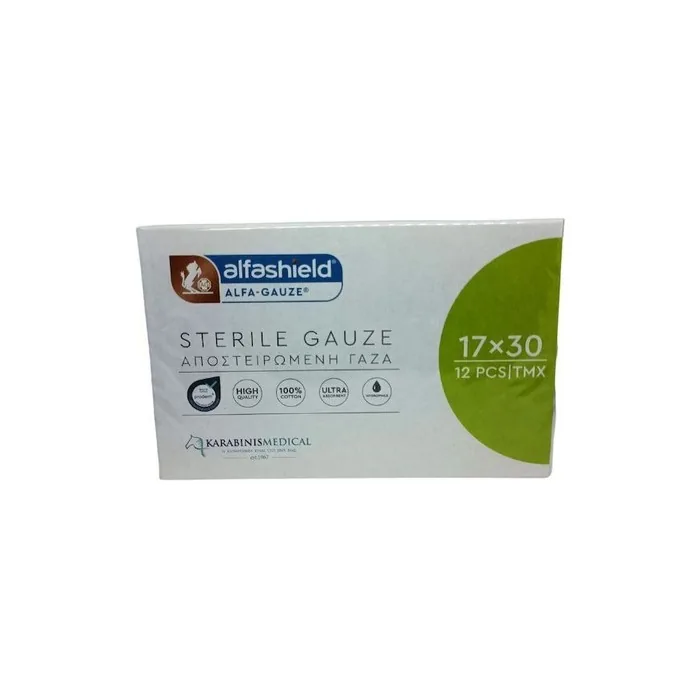 Karabinis Medical Alfashield Sterile Gauzes 17cm X 30cm Pack Of 12