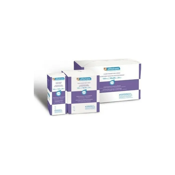 Karabinis Medical Alfashield Nonsterile Gauze 8ply 10x10cm Pack Of 100