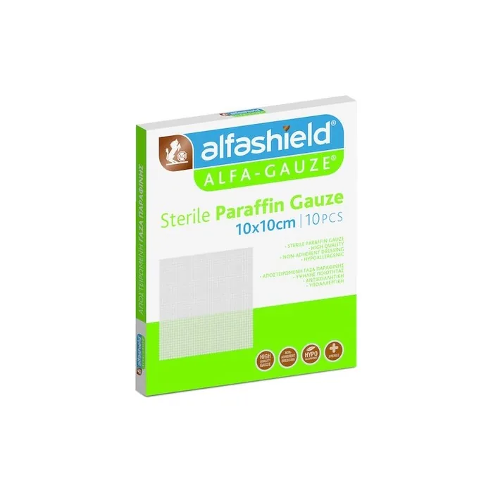 Karabinis Medical Alfashield Paraffin Sterile Gauzes 10x10cm Pack Of 10