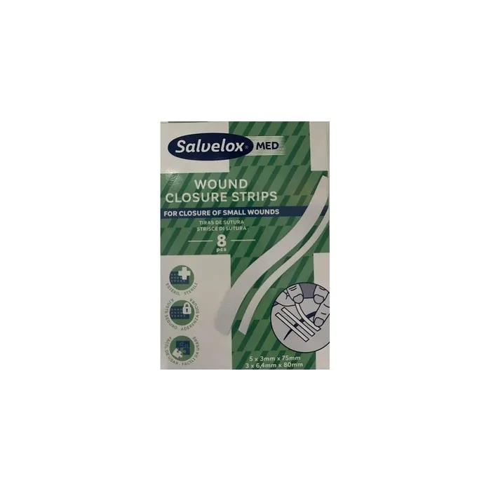 Salvelox Suture Strips 8 Pieces Assorted First Aid Wound Care
