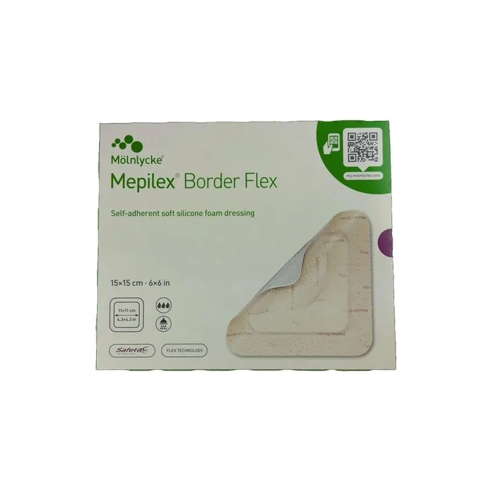 Mepilex Border Flex 15x15 cm Self-Adherent Soft Silicone Dressing - Pack of 5