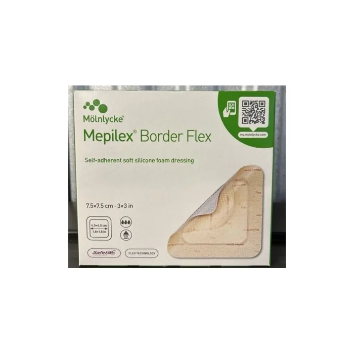 Molnlycke Mepilex Border Flex Silicone Foam Dressing 3x3 - Box of 5