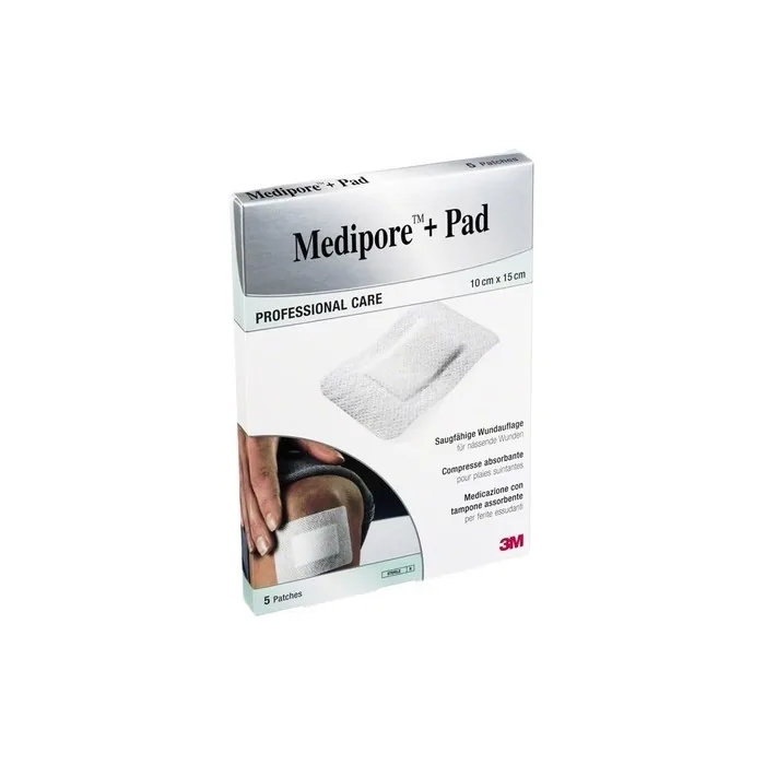 3M Medipore+Pad Medical Dressing 10x15cm - Pack of 5