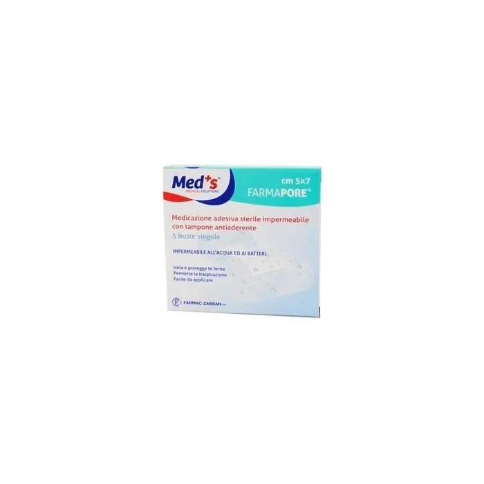 Farmac Zabban Meds Farmapore Adhesive Sterile Waterproof Dressing 5cm X 7cm