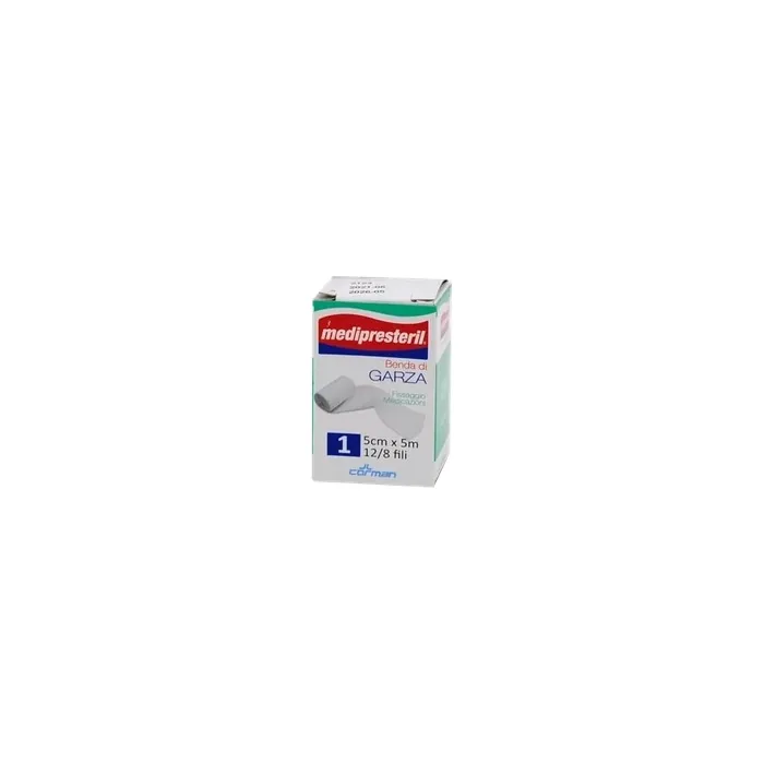 Corman Medipresteril Gauze Bandage For Dressing Fixation 5cm X 500cm 128 Threads 1 Piece