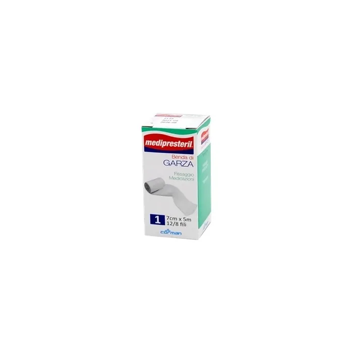 Corman Medipresteril Gauze Bandage For Dressing Fixation 7cm X 500cm 128 Threads 1 Piece