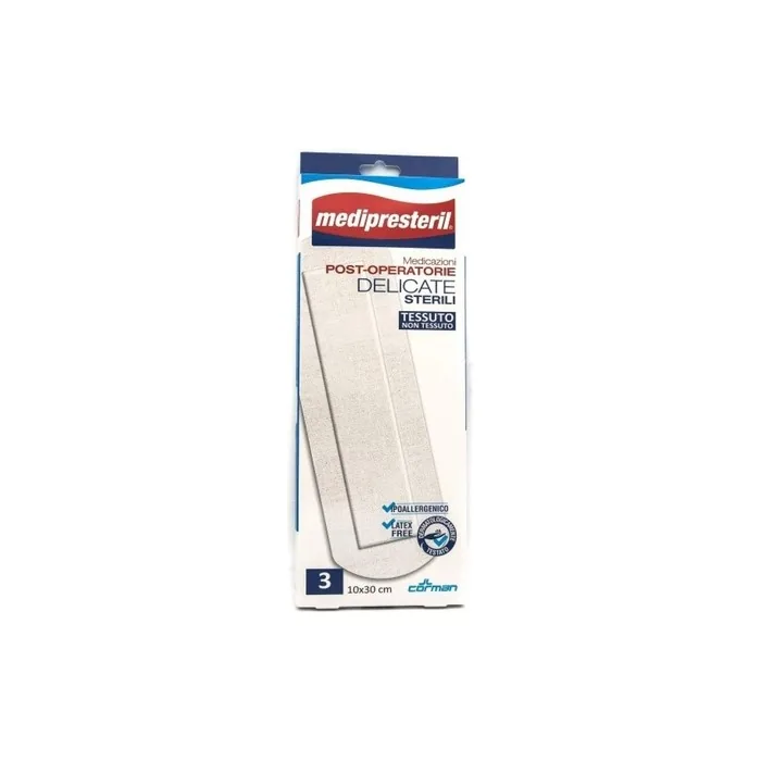 Medipresteril Delicate Post-Operative Sterile Dressings 10x30cm - Pack of 3