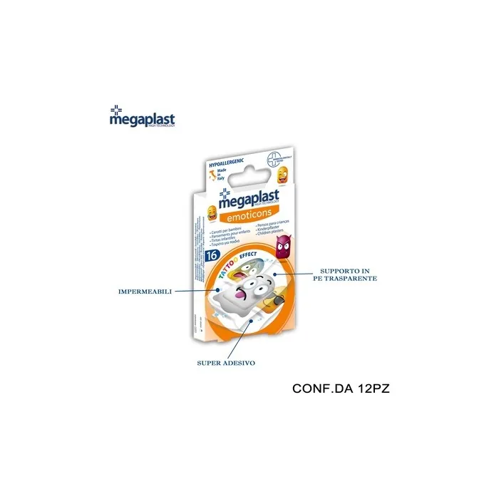 Megaplast Junior Bandages 16 Pieces - Sterile and Hypoallergenic