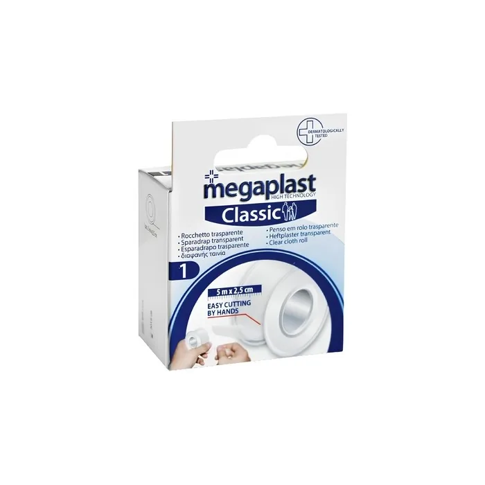 Megaplast Classic Transparent Bandage 5m x 2.5cm - Pack of 12