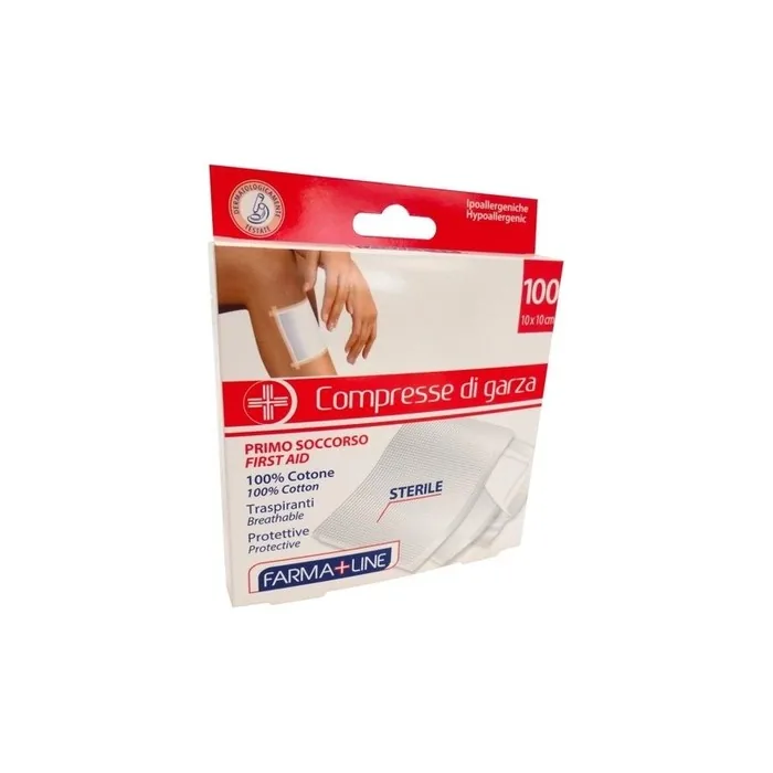 Farmaline Sterile Gauze Pads 10x10 cm 100 Pcs 100% Cotton