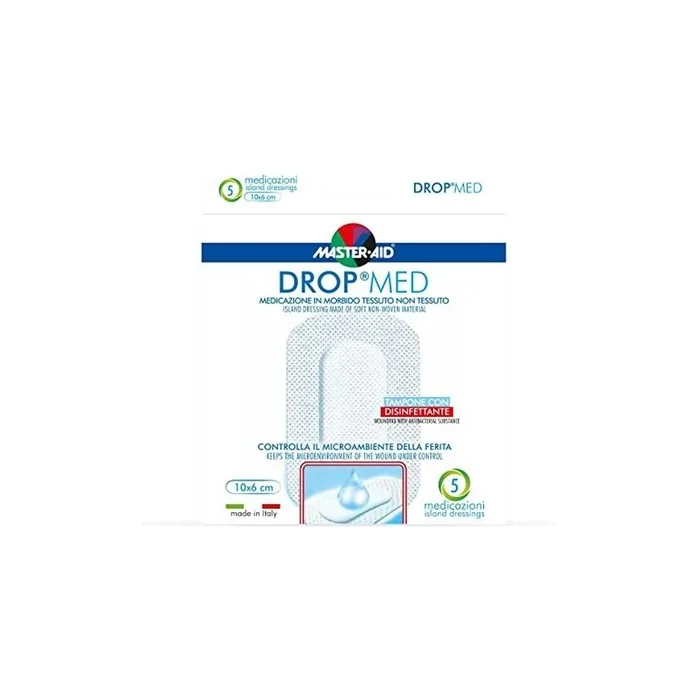 MASTER AID Med Drop 10x6cm White/Blue - Pack of 5