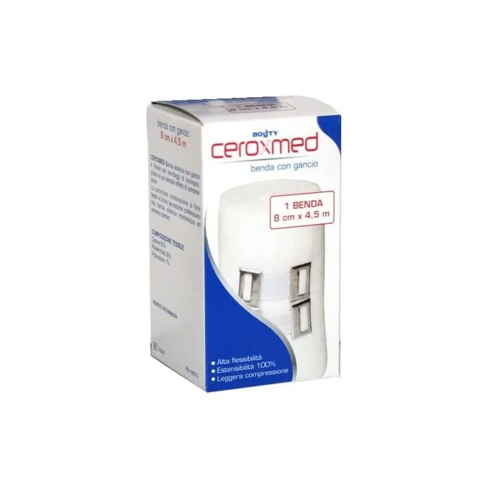 Ceroxmed Elastic Bandage with Bandage Fastener 8cm X 4.5m