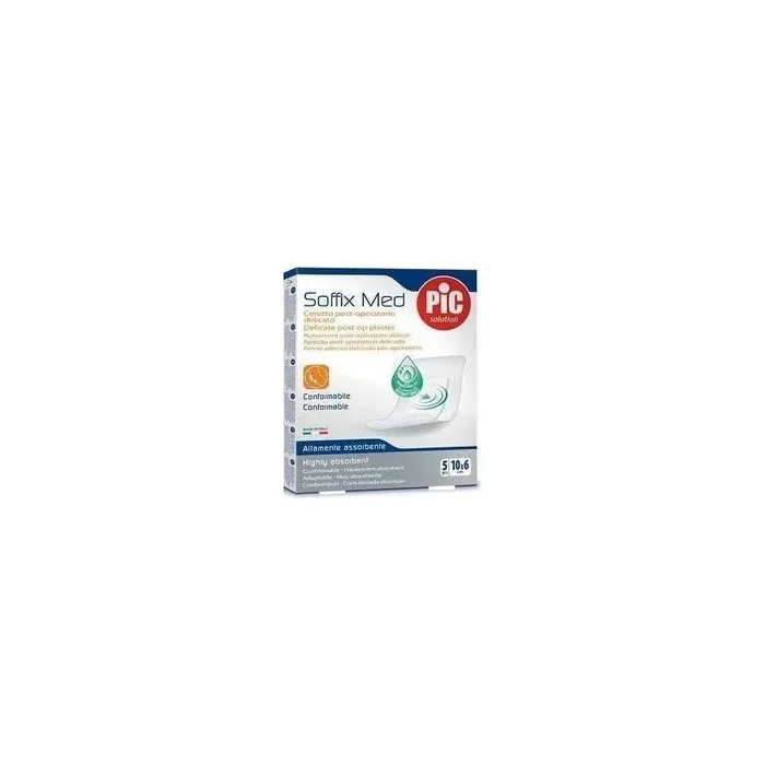 Pikdare Soffix Med Sterile Absorbent Central Pad Bandage 10x6 Cm Antibacterial 5 Pieces