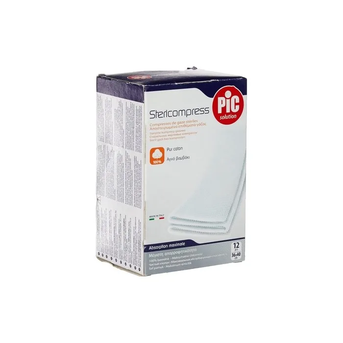 Pic Sterile Gauze Compress 36x40cm - Pack of 12