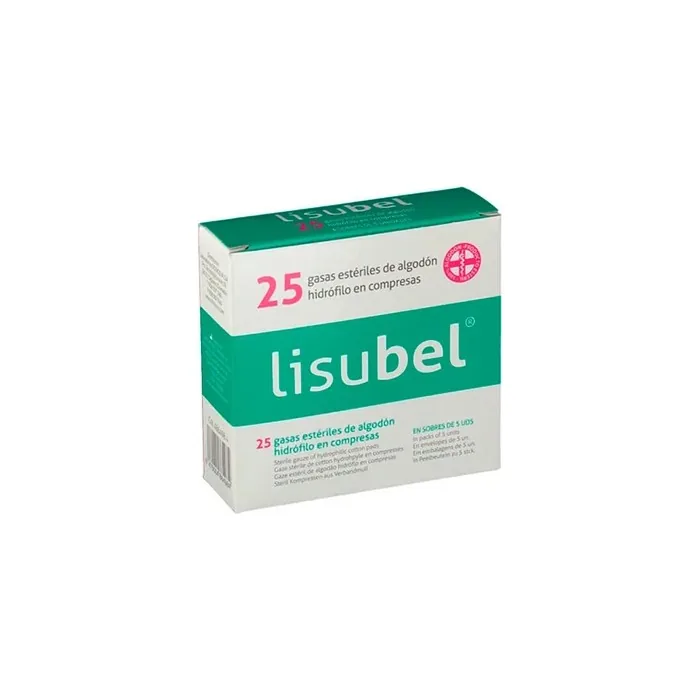 Lisubel Sterile Gauze Pads Hydrofolic Cotton Compresses 25 Units