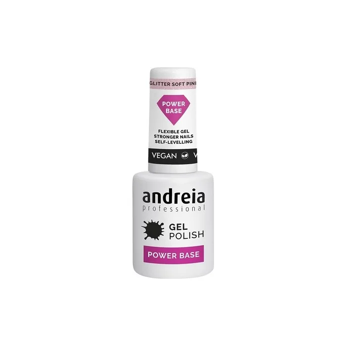 Andreia Professional Glitter Gel Nail Polish Power Base High Viscosity Base for Stronger Nails Builder Base Gel for Small Nail Extensions Vegan 10.5ml