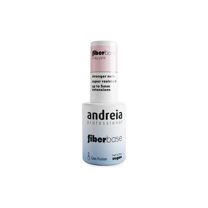 Andreia Professional Fiber Gel Base Coat For Nails High Viscosity Builder Enriched With Synthetic Fibers Vegan And Hema Free 105ml Milky Pink