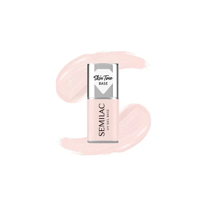 Semilac Skin Tone Base For Hybrid Nail Polishes Semitransparent Glitter Rose 7 Ml