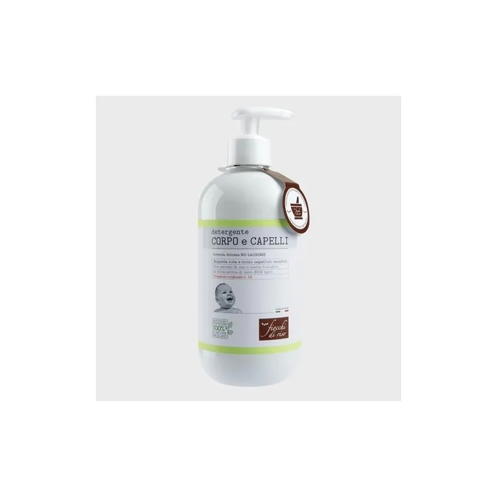 Fiocchi di Riso Talc Body and Hair Cleanser 400ml - Cleansing for Newborns - Respects Sensitive Skin and Scalp