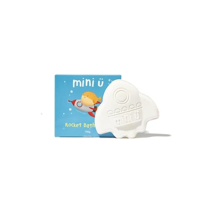 Mini U Rocket Bath Bomb with Shea Butter to Moisturise Vegan and Cruelty Free White Red and Yellow Flame Tail Bath Fizzer