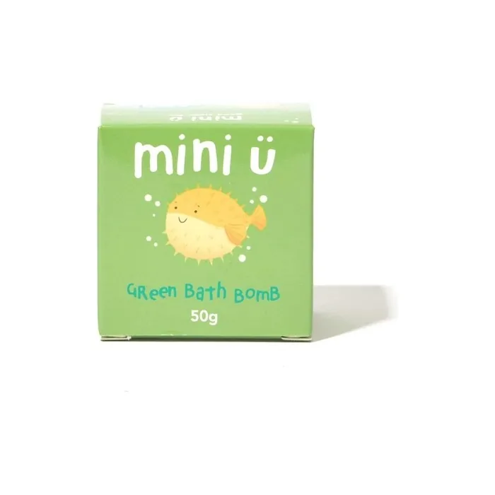 Mini U Bath Bomb Bathtime Gift Box Idea for Kids Vegan Non-Toxic Gentle on Skin Mess-Free & Stress Free Green