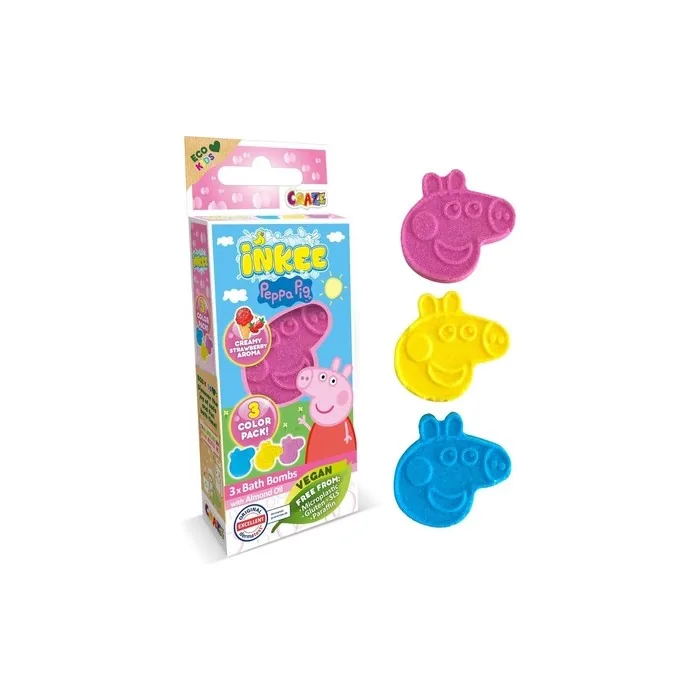 Inkee Peppa Pig Children's Bath Bombs - Pack of 3