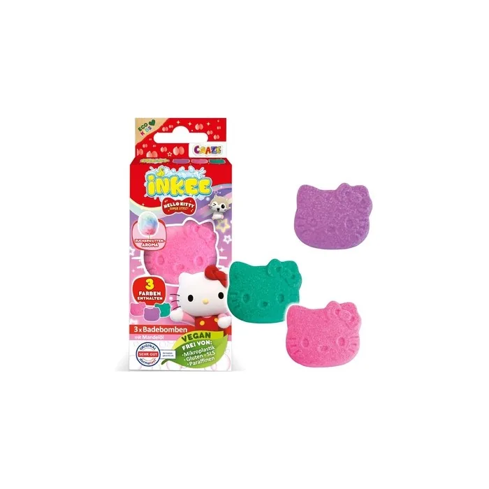 Inkee Bath Bombs Kids Hello Kitty Mini Pack - Pack of 3