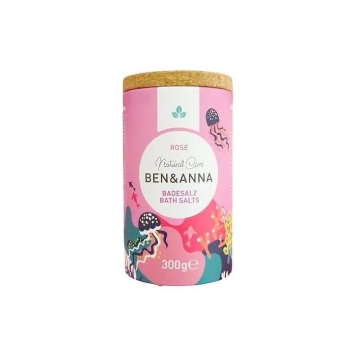 Ben & Anna Premium Rose Bath Salts for Muscle Relaxation with Sea Salt