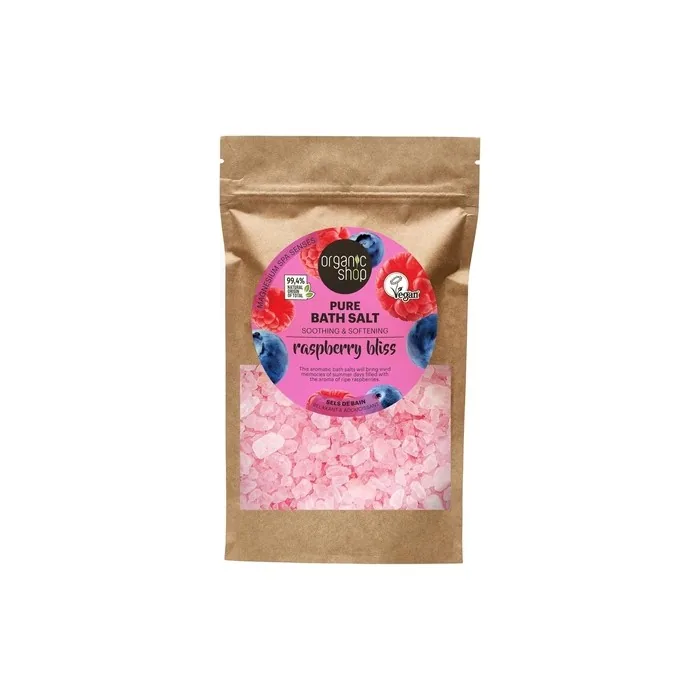 Organic Shop Raspberry Bliss Soothing & Softening Pure Bath Salt 500g