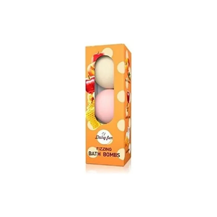 Dairy Fun Peach Caramel Apple and Honey Scent Fizzing Bath Bombs