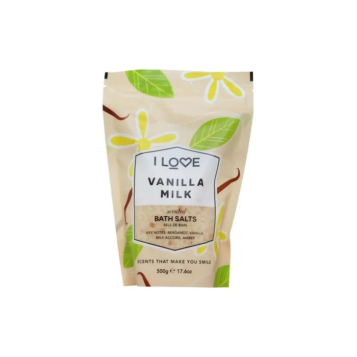 I Love Vanilla Milk Scented Bath Salts with 99% Naturally Derived Ingredients