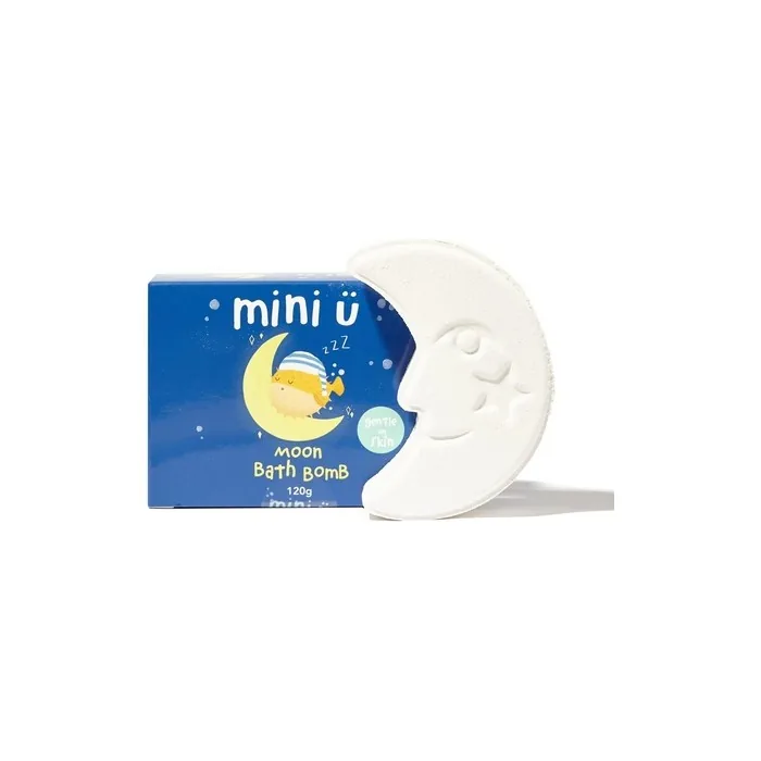 Mini U Moon Bath Bomb - Bathtime Gift Box Idea for Girls & Boys - Vegan, Non-Toxic - Gentle on Skin, Mess-Free & Stress Free - Ideal Christmas Kids Stocking Filler Gift Vanilla 120g