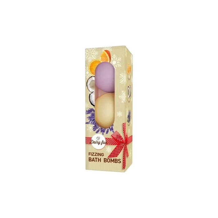 Dairy Fun Sparkling Bath Bombs Orange Coconut Brownie Lavender 100g