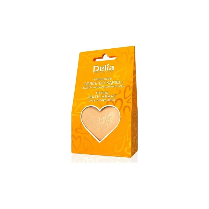 Delia Fizzing Heart Bath Bomb With Juicy Orange Scent 100g