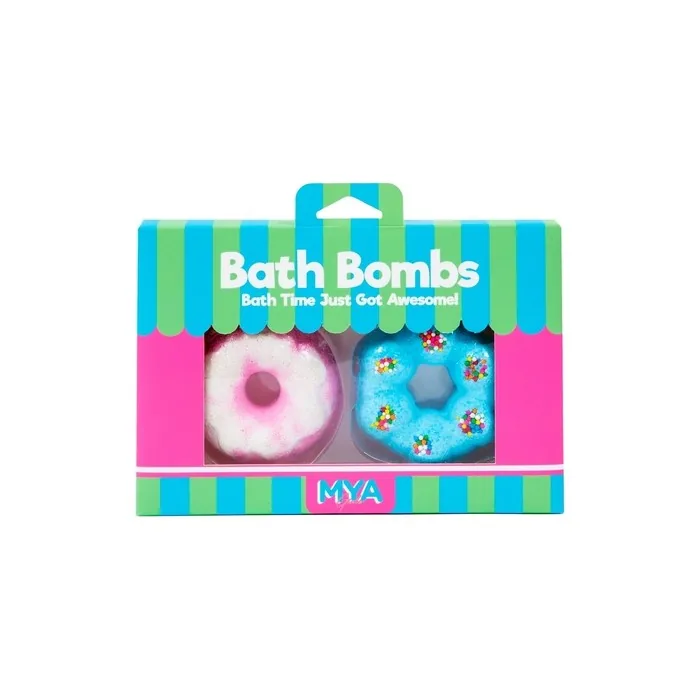 Mya Cosmetics Mya Girls Bath Bombs Set with 2 Donut-Shaped Scented Bath Bombs