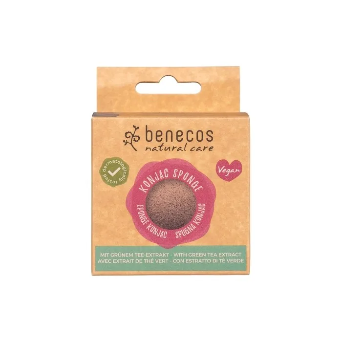 Benecos Natural Cosmetics Konjac Sponge Green Tea 100% Biodegradable