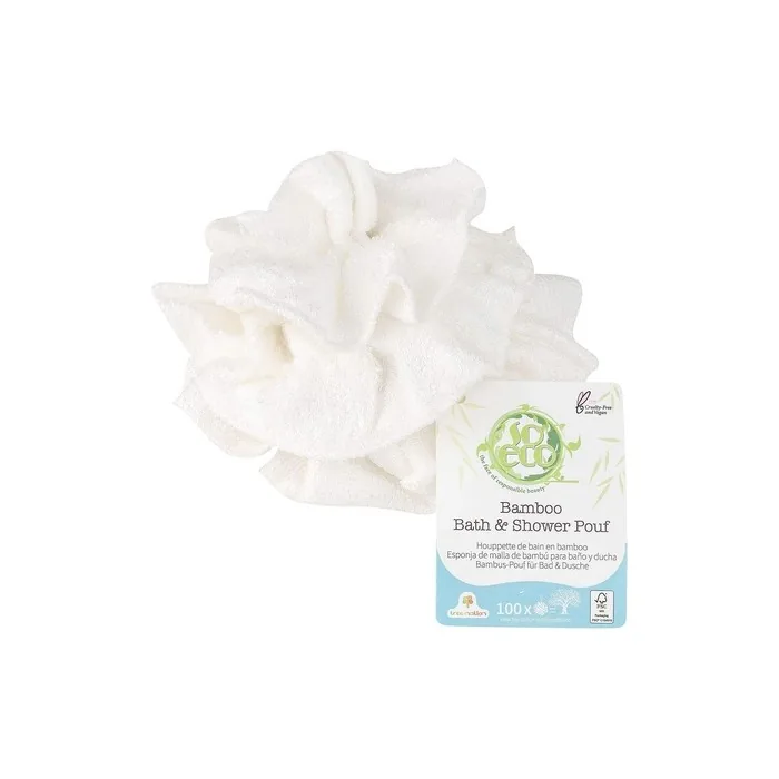 So Eco Bamboo Bath & Shower Pouf White One Size