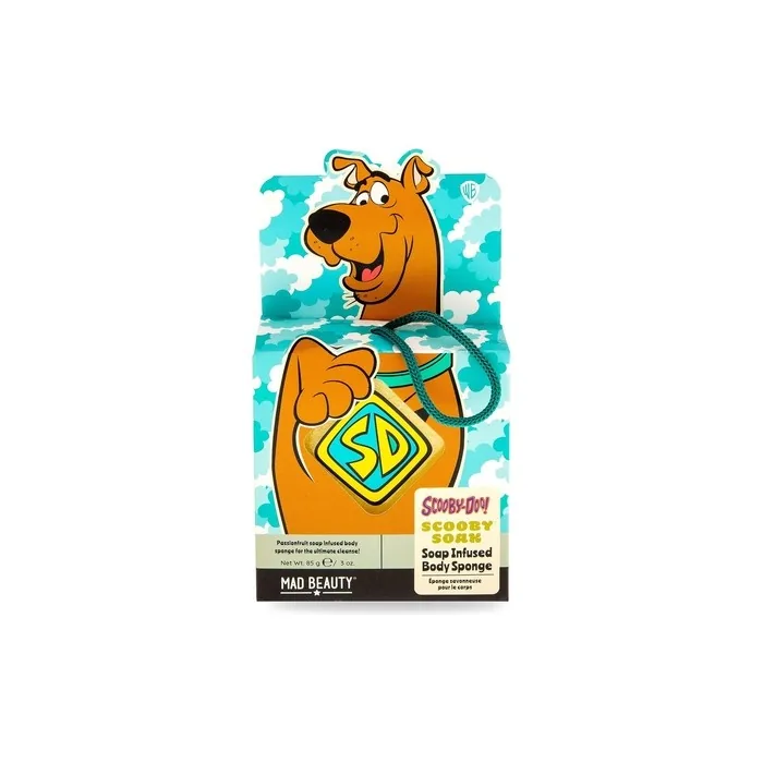 MAD BEAUTY Scooby-Doo Soap Infused Body Sponge Passionfruit Scented Hanging Bath Sponge Great Gift Reusable