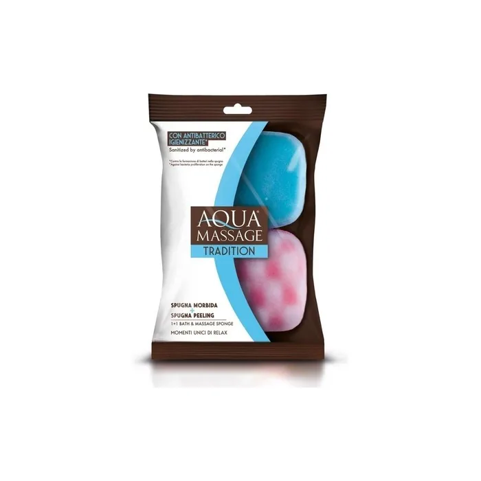 Aqua Massage Tradition Soft Sponge + Peeling Sponge - Pack of 2