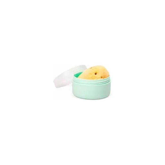 Suavinex Baby Bath Sponge 100% Natural Sponge for Sensitive Skin Sea Sponge with Storage Case Yellow Natural Sponge with Case