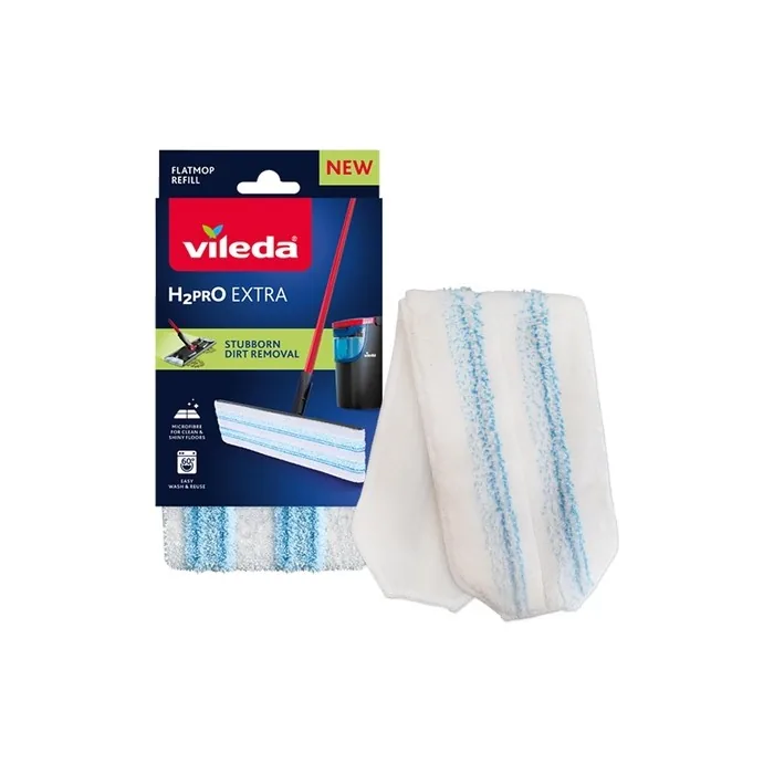 Vileda H2pro Flat Mop Refill Microfibre Power for Stubborn Dirt Removal