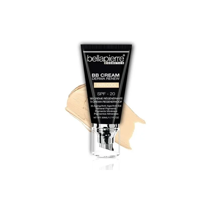 Bellapierre BB Cream SPF 20 Concealer Foundation Moisturizer Non-Toxic Paraben Free Pump Top Applicator 48 Grams Fair Cool