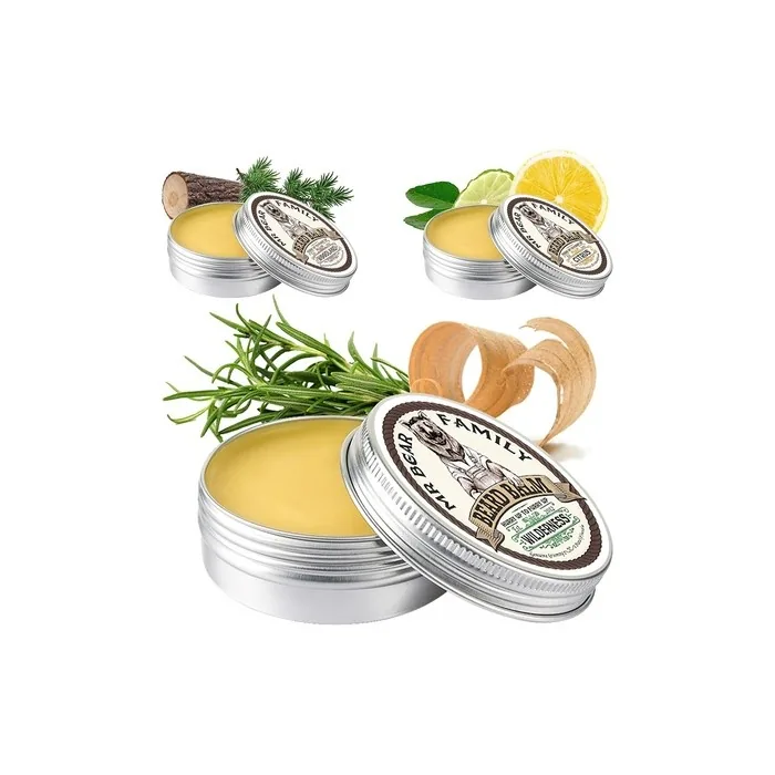 Mr Bear Family Beard Balm Men Wilderness Nourishing Beard Balm Beard Wax With Shea Butter Jojoba Oil And Beeswax Beard Styling 60ml Wildnis